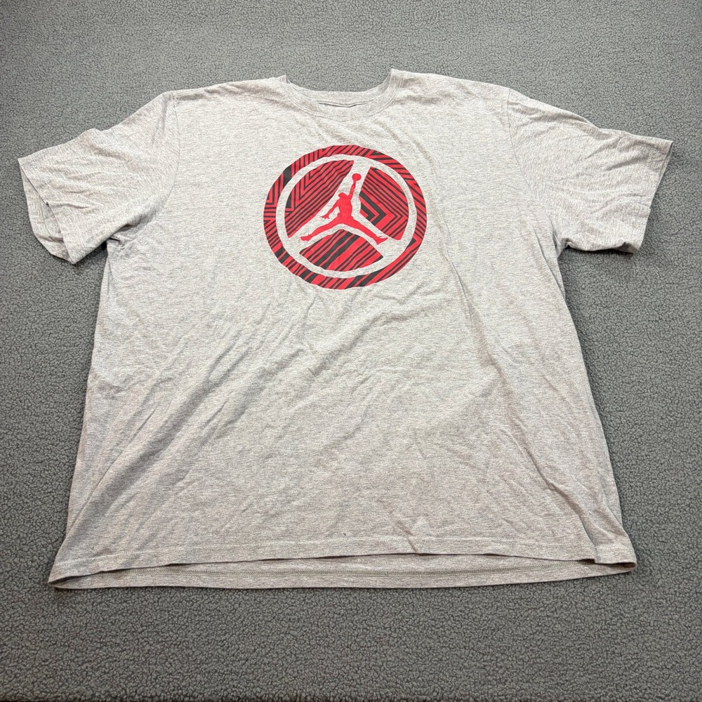 Jordan T-Shirt Mens 3XL Gray Jumpman Graphic Short Sleeve Cotton Tee Athletic